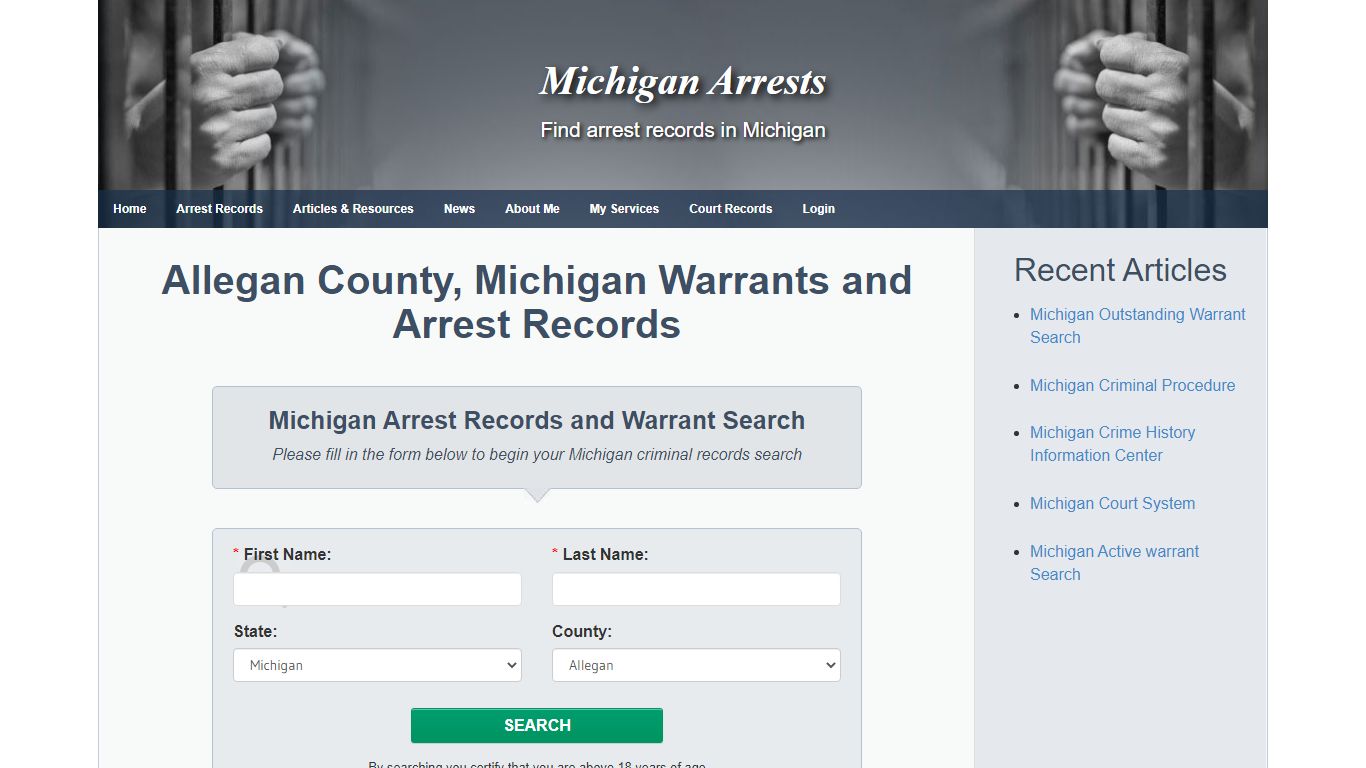 Allegan County, Michigan Warrants and Arrest Records