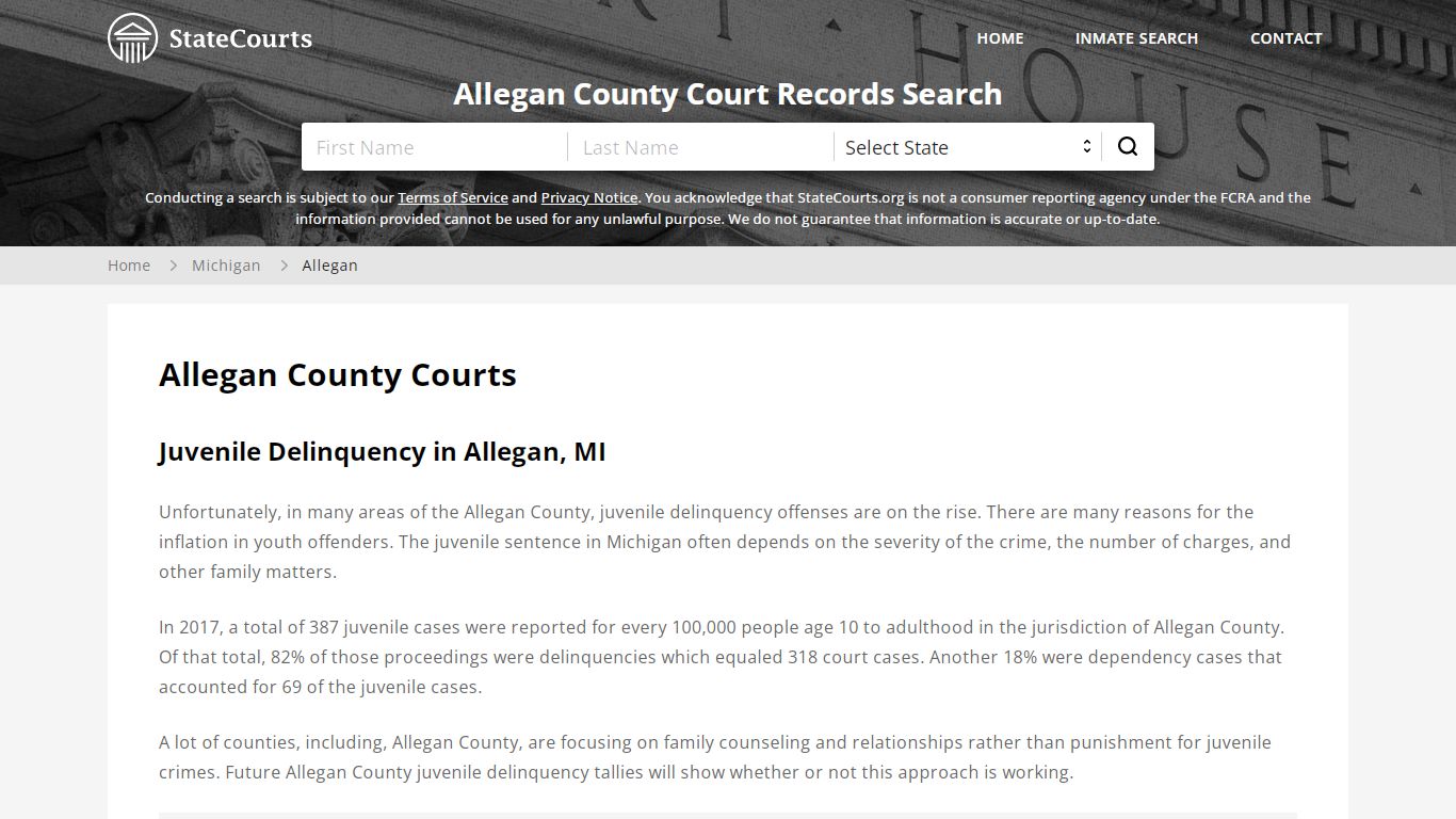 Allegan County, MI Courts - Records & Cases - StateCourts